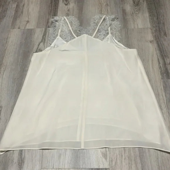 Mason Silk Lace Cream Flowing Tank Top Size 0 - Picture 8 of 8